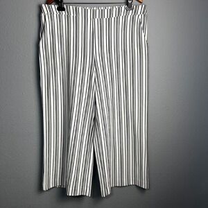 Cato Striped Culottes Cropped Wide Leg Pockets Career‎ Office Casual Pants Sz XL